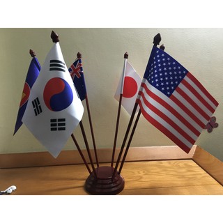 cờ để bàn đế sáu cờ gỗ