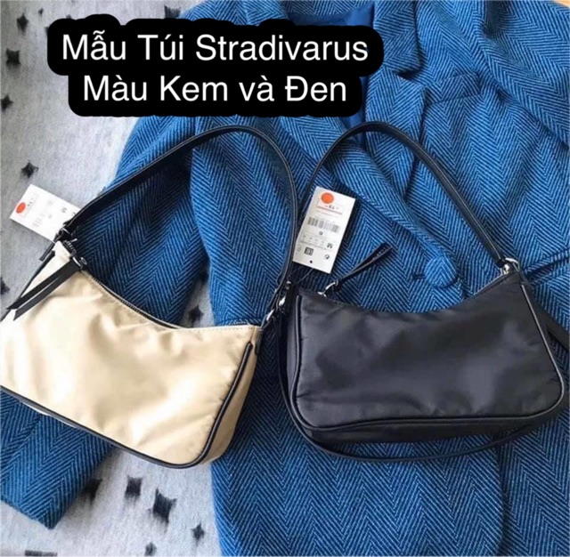 Túi đeo chéo Stradivarius hàng auth tuồn full tag - túi có 2 qai có thể xách tay đơn giản dễ mix vải dù ko thấm nước