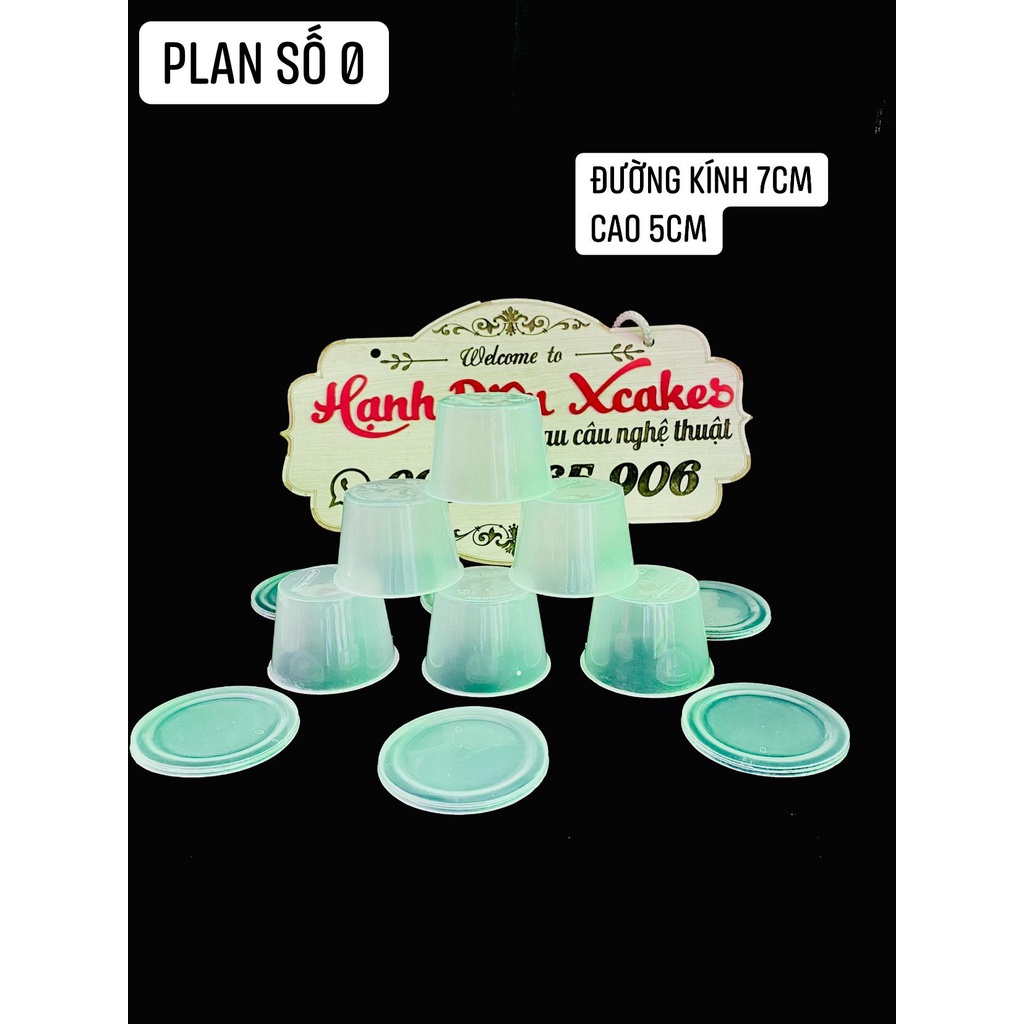 Set 50 Hộp Tim Flan Nhựa có nắp Flan BT Flan Mai Flan số 1 số 2