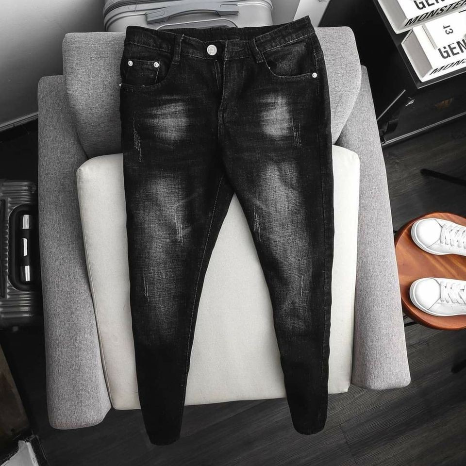 Quần Jean nam Quảng Châu màu đen bền đẹp cực chất form chuẩn J001