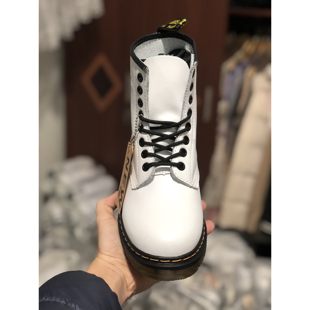 Giày thời trang Dr. Martens Trắng Cổ Cao [ Đầy Đủ Phụ Kiện ] * ࿋ོ༙ : ` :