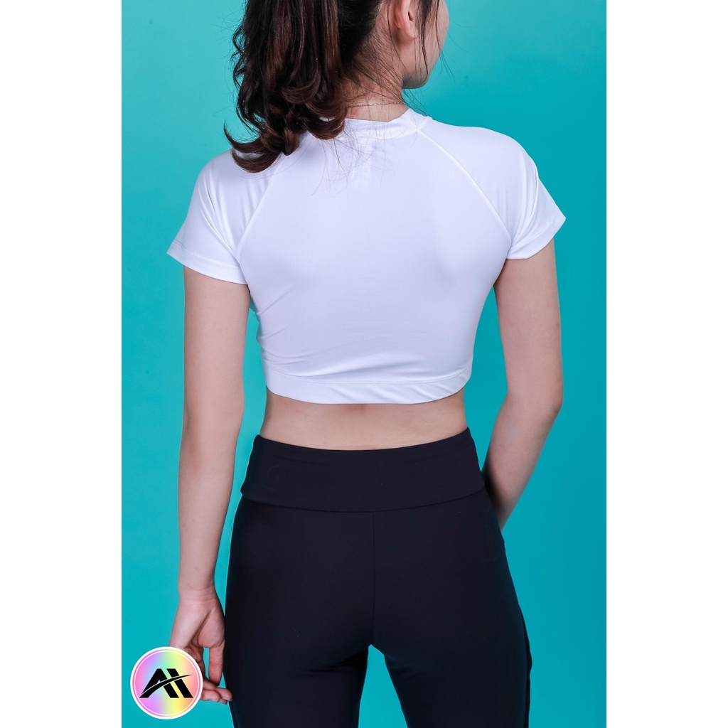 Áo Thun Dáng Croptop Tay Ngắn khoét ngực cực Sexy Cho Nữ (Đi Chơi/Tập Gym/Yoga Pilates)