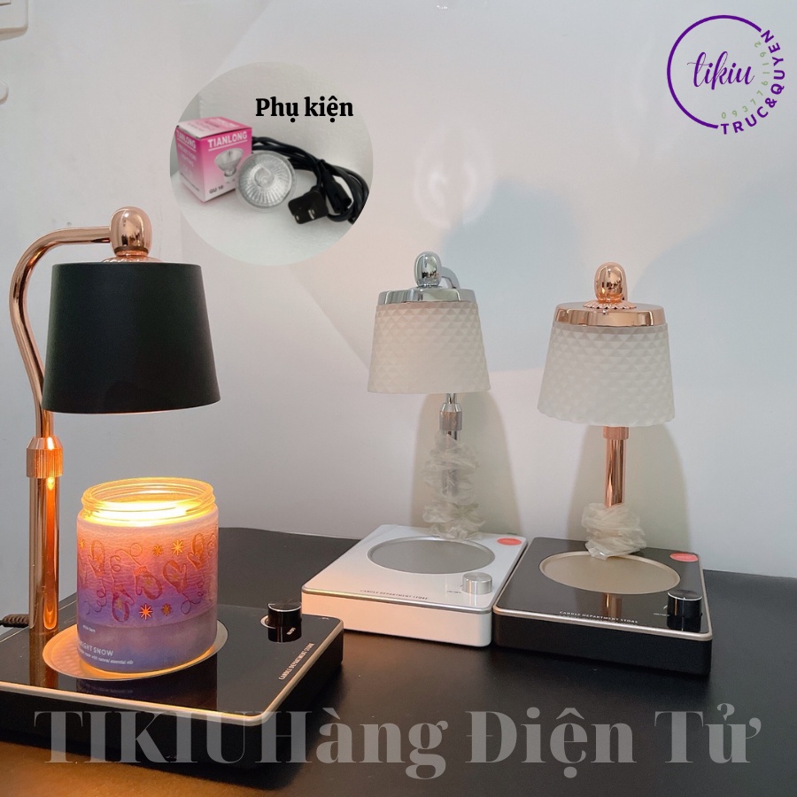 Đèn Đốt Nến Thơm Phong Cách Châu Âu TIKIU Thuỷ Tinh Sang Trọng Cao Cấp, Phụ kiện nến thơm Yankee, Bath & Body Works 2022