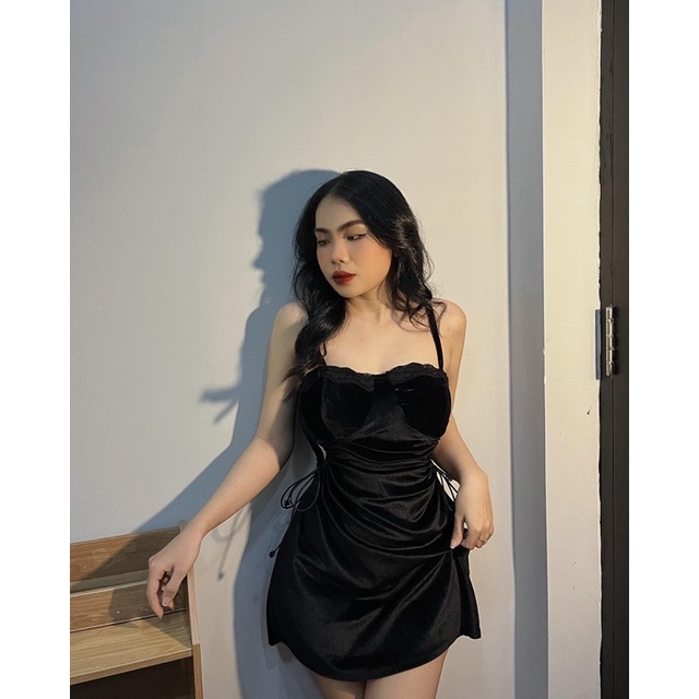ĐẦM NHUNG REN CHUẨN Y HÌNH