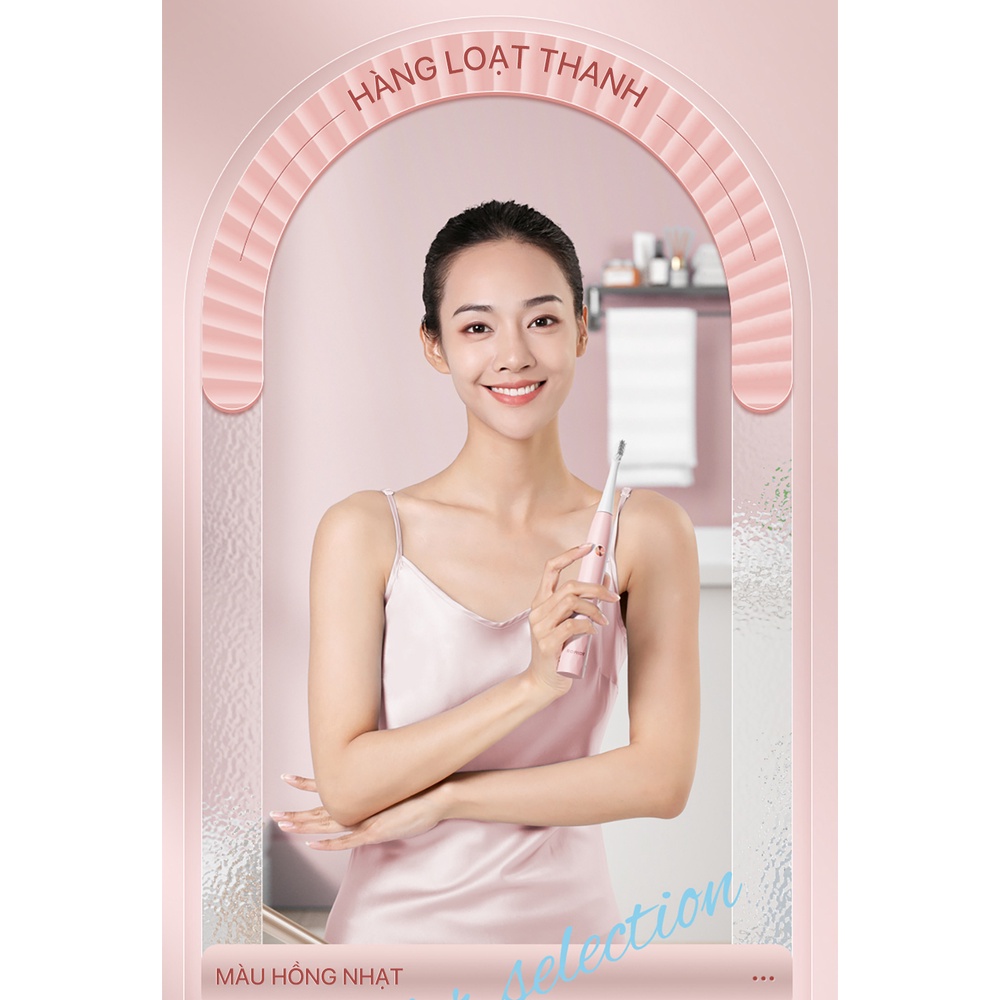 Bàn chải điện BOMIDI T501 công nghệ sóng âm đánh răng tự động 3 chế độ làm sạch mảng bám hiệu quả