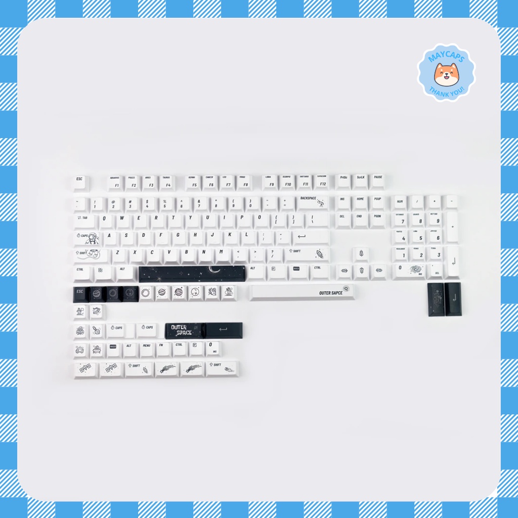 Keycap cherry cho bàn phím cơ Outer Space 127 nút - tặng kèm keypuller
