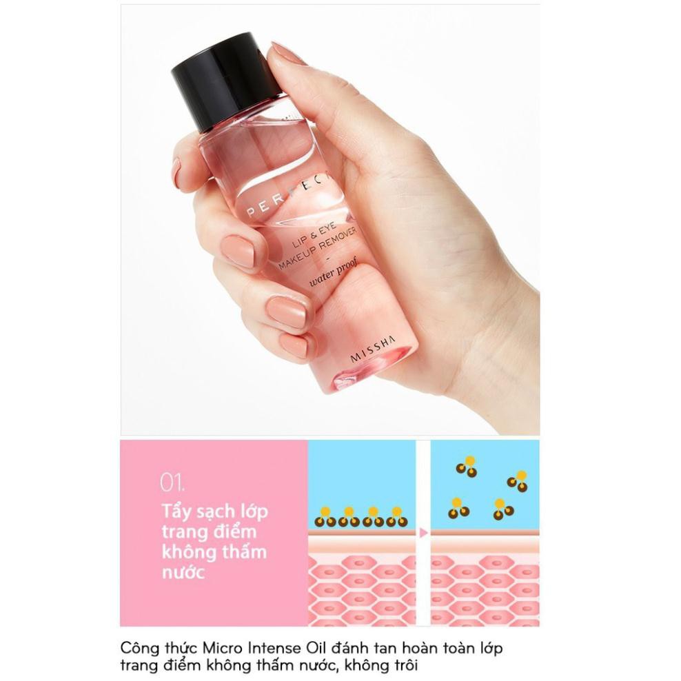 Tẩy trang mắt môi Missha Perfect Lip & Eye MakeUp Remover Water Proof 100ml [Có Bill] [ Auth Hàn ]