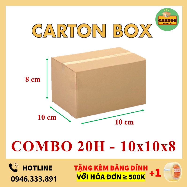 [SỈ/LẺ] (10x10x8) COMBO 20 Hộp Carton Giá Rẻ, Thùng Carton Đóng Hàng chỉ từ 599đ/h