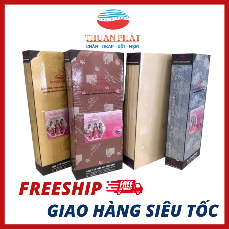 Nệm bông ép tinh khiết Sông Hồng kháng khuẩn gặp 3 mảnh l