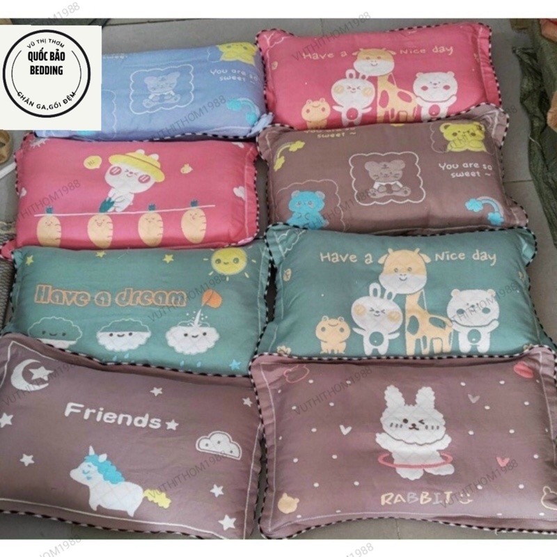 GỐI TRẺ EM COTTONG TƠ TRE XUẤT NHẬT size 35*55cm(có rãnh matxa) loại 1