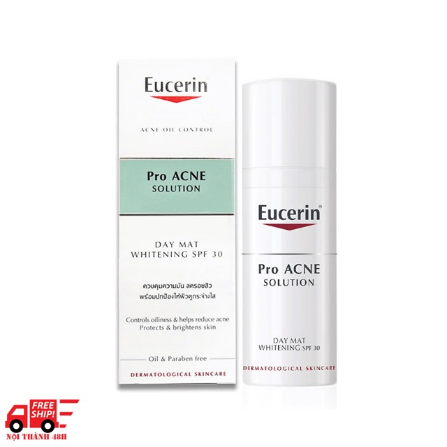 ✔️(CHÍNH HÃNG) KEM DƯỠNG GIÚP GIẢM MỤN, TRẮNG DA EUCERIN PROACNE DAY MAT WHITENING SPF30 50ML