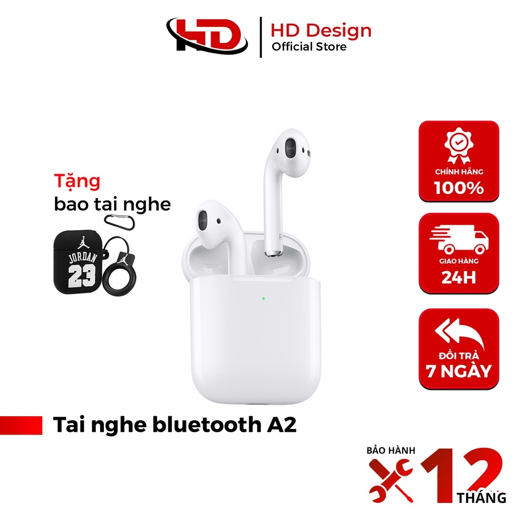 Tai Nghe Không Dây Bluetooth HD DESIGN HD2- Định Vị - Đổi Tên - Sạc Không Dây