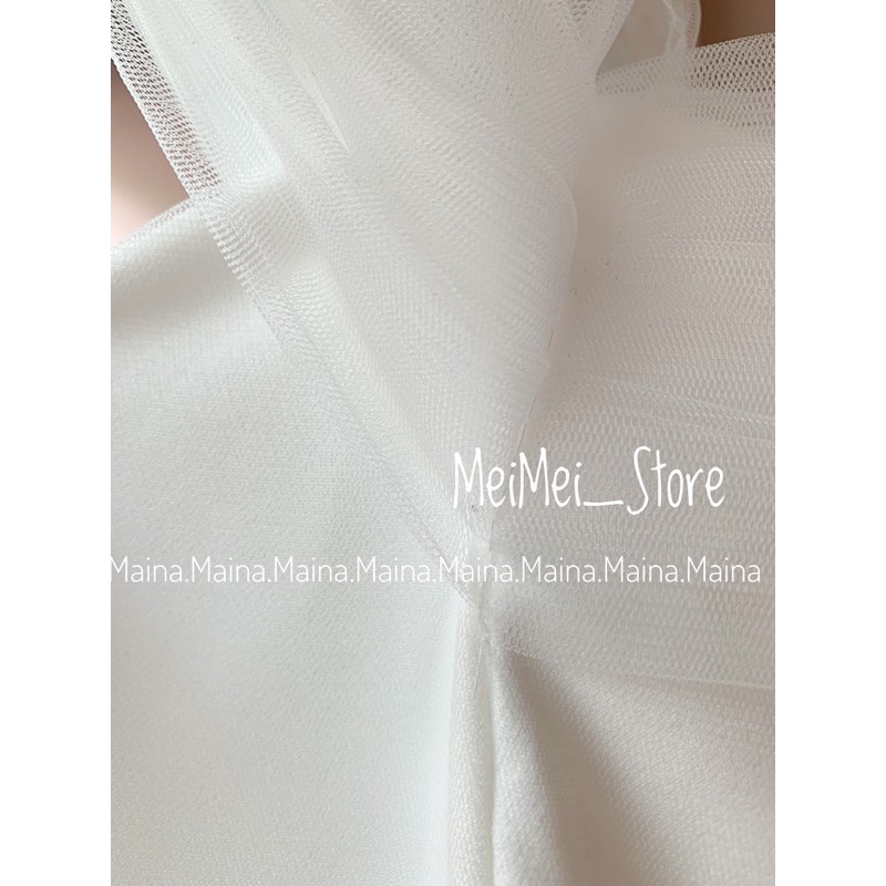 Đầm/váy công chúa midi trắng dự tiệc hàng chuẩn loại 1, bốn lớp bồng bềnh có ảnh thật Maina