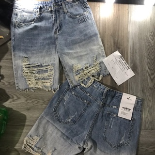 Quần jeans  ngố rách