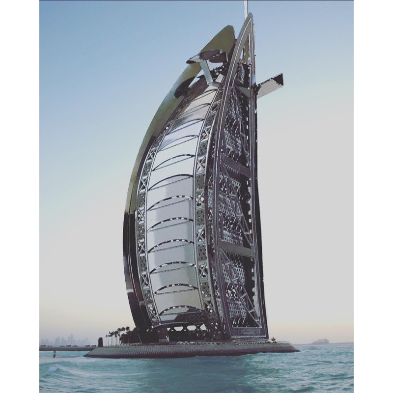 Mô Hình Lắp Ráp 3D Kim Loại Khách Sạn 7 Sao Burj Al Arab Dubai [Chưa Lắp]