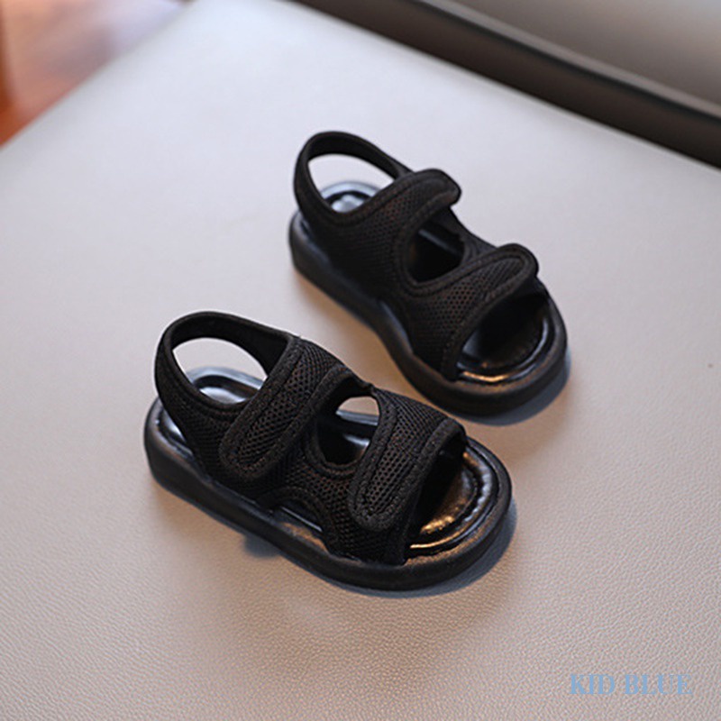Giày Sandal Đế Mềm Chống Trượt Bằng Vải Màu Trơn Đơn Giản Thoải Mái Dành Cho Bé Trai Bé Gái