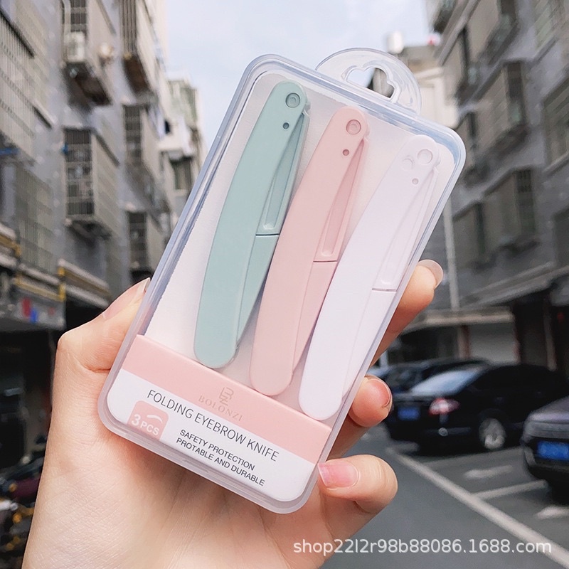 Set Hộp 3 dao cạo tỉa lông mày tạo nét chân mày makeup Ailin