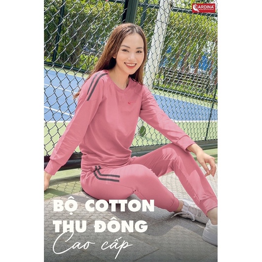 Bộ cotton thể thao thu đông cao cấp CARDINA mã 1BT06