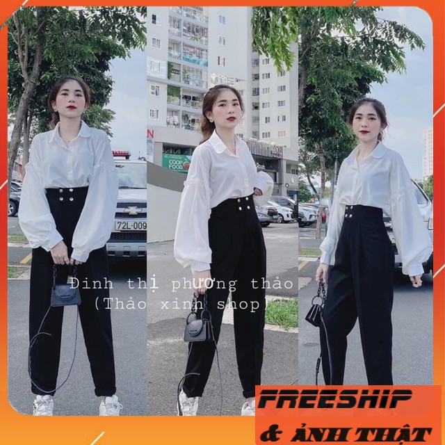 Áo Sơ Mi Nữ ❤️[ FREESHIP ] Áo Trắng Tay Bồng Vintage Nữ  , Ảnh Shop Chụp ❤️