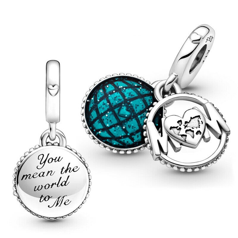 Mum & Timeless Mặt Dây Chuyền Hình Trái Tim Trong Suốt Lấp Lánh DIY Mạ Bạc S925