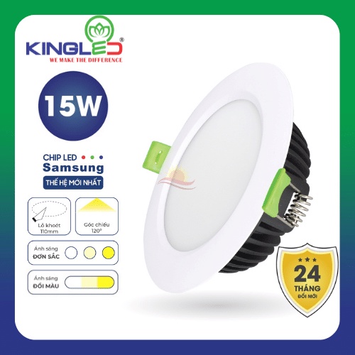 Đèn led trang trí downlight âm trần KINGLED Diamond 10W 15W siêu sáng tiếp kiệm điện năng