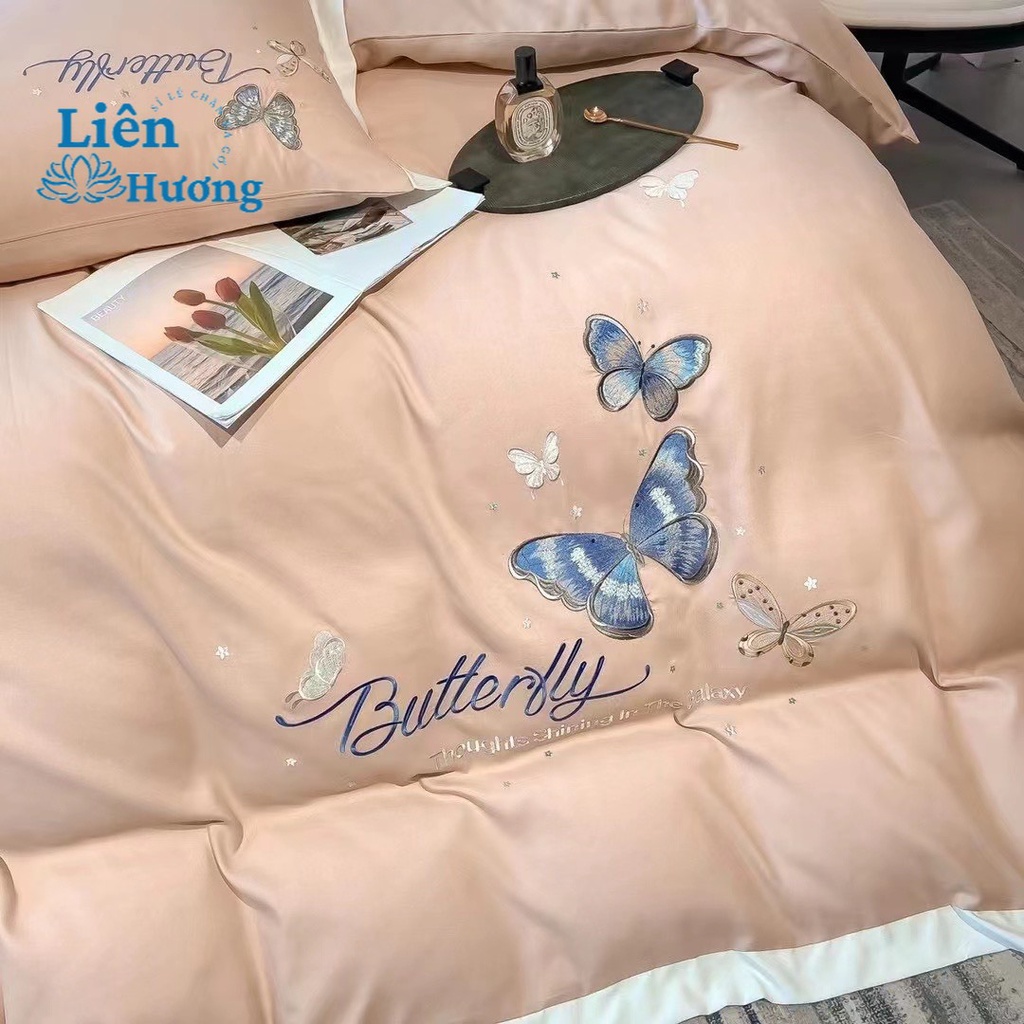 Bộ chăn ga gối cotton Nilen nhập khẩu cao cấp, chăn ga gối 4 món chất cotton thoáng mát sẵn đủ kích thước