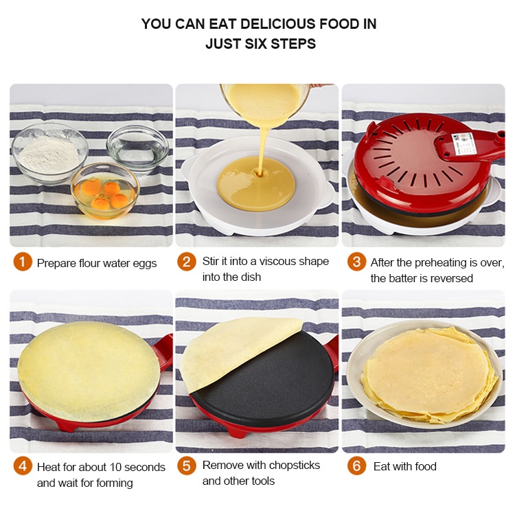 Máy nướng, Máy Làm Bánh Crepe, Bánh Tráng, Máy Làm Đồ Ăn Sáng Bằng Điện Cho Nhà Bếp Sokany 5208 650W