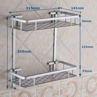 Kệ Vuông Inox nhà Tắm 2 Tầng