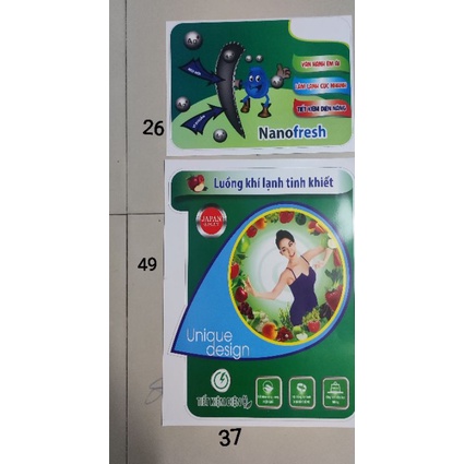 tem dán tủ lạnh không ghi thương hiệu
