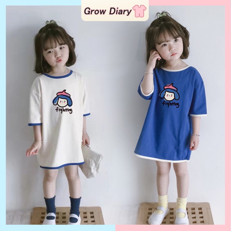 Đầm Cotton Thời Trang Hàn Quốc Dành Cho Bé Gái 1-8 Tuổi