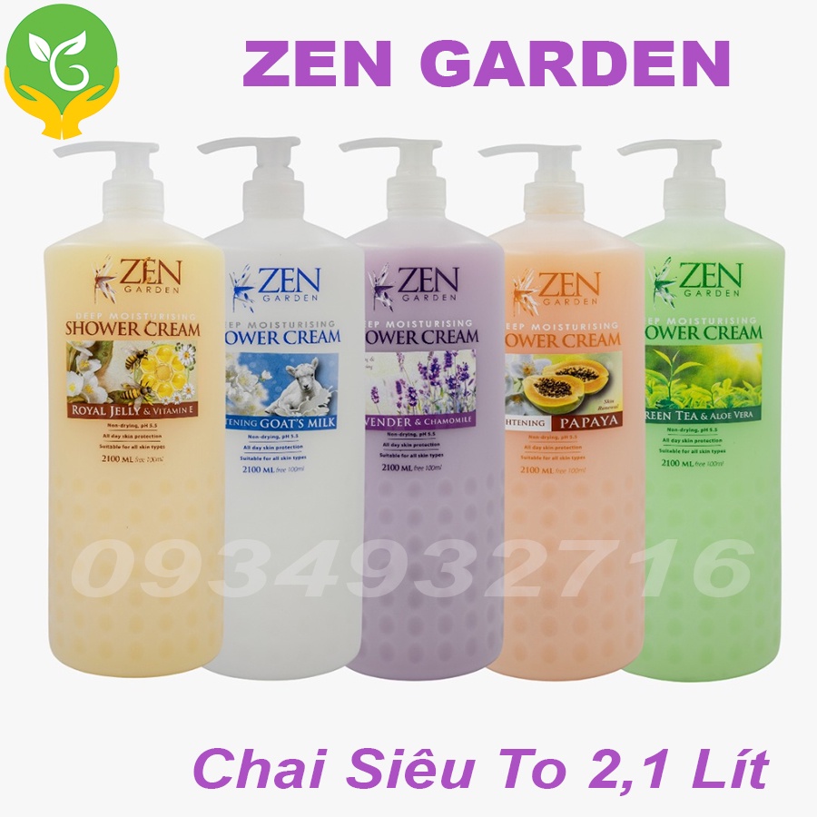 Sữa Tắm Dê Zen Garden Shower Cream chai siêu to 2100ml - Malaysia