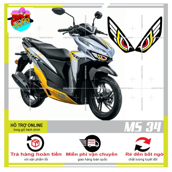 DECAL DÁN ĐÈN SƯƠNG MÙ XE VARIO 2020 (DECAL TRONG SUỐT) MS 34 - DUNG DECAL
