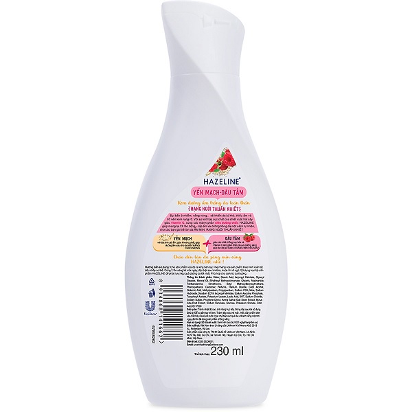 Sữa Dưỡng Thể Trắng Da Yến mạch và Dâu tằm Hazeline chai 230g