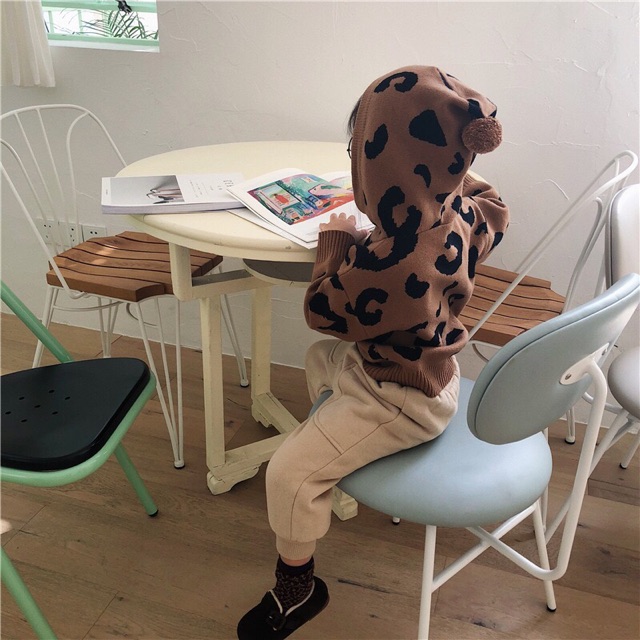 Set áo len gia đình da báo