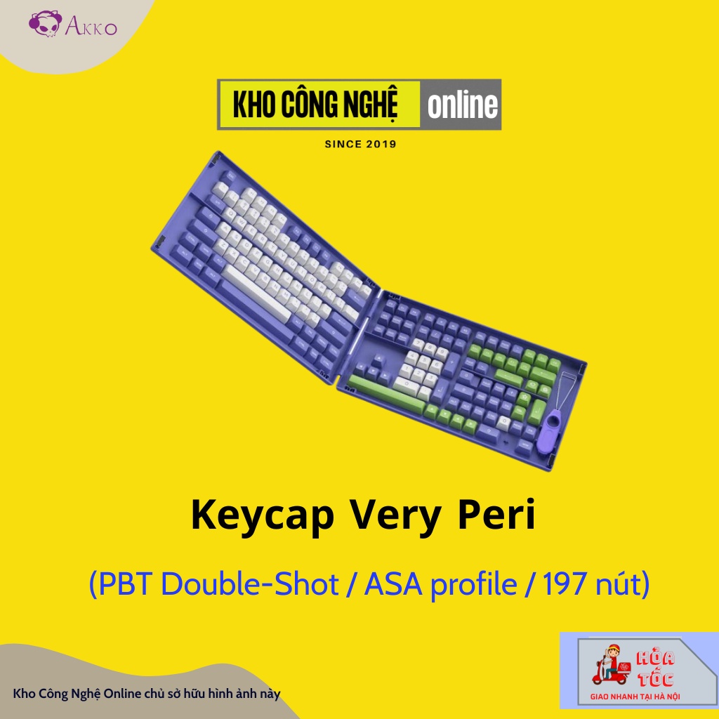 Bộ keycap cho bàn phím cơ AKKO Very Peri (PBT Double-Shot/ASA profile/197 nút)