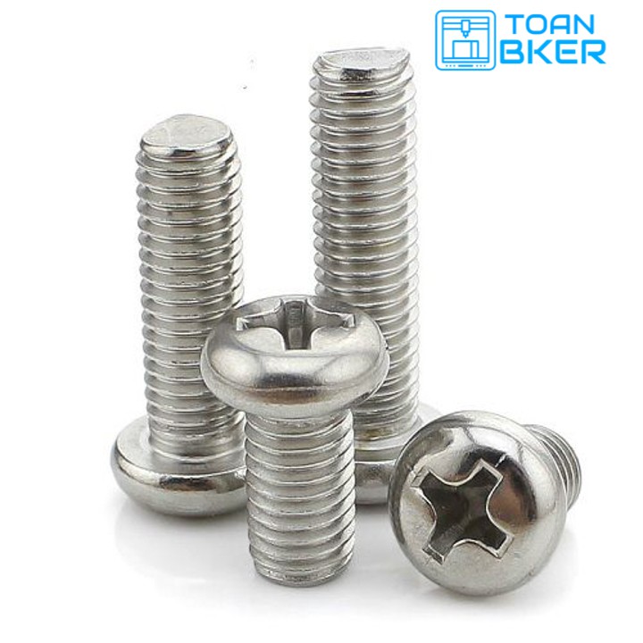 Gói bulong inox M3 đầu mo thông dụng, tự chọn kích thước (bulon ốc vít long đen long đền)