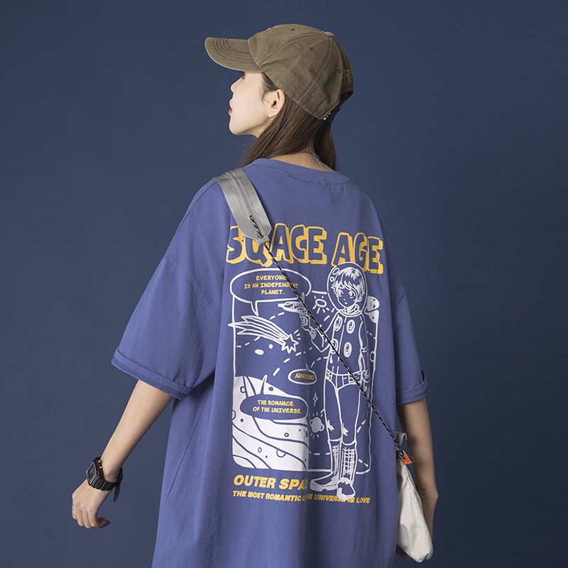 Áo thun tay lỡ ZAMAC in chữ SQACE AGE form rộng Unisex nam nữ phong cách Ulzzang - ZMAT01