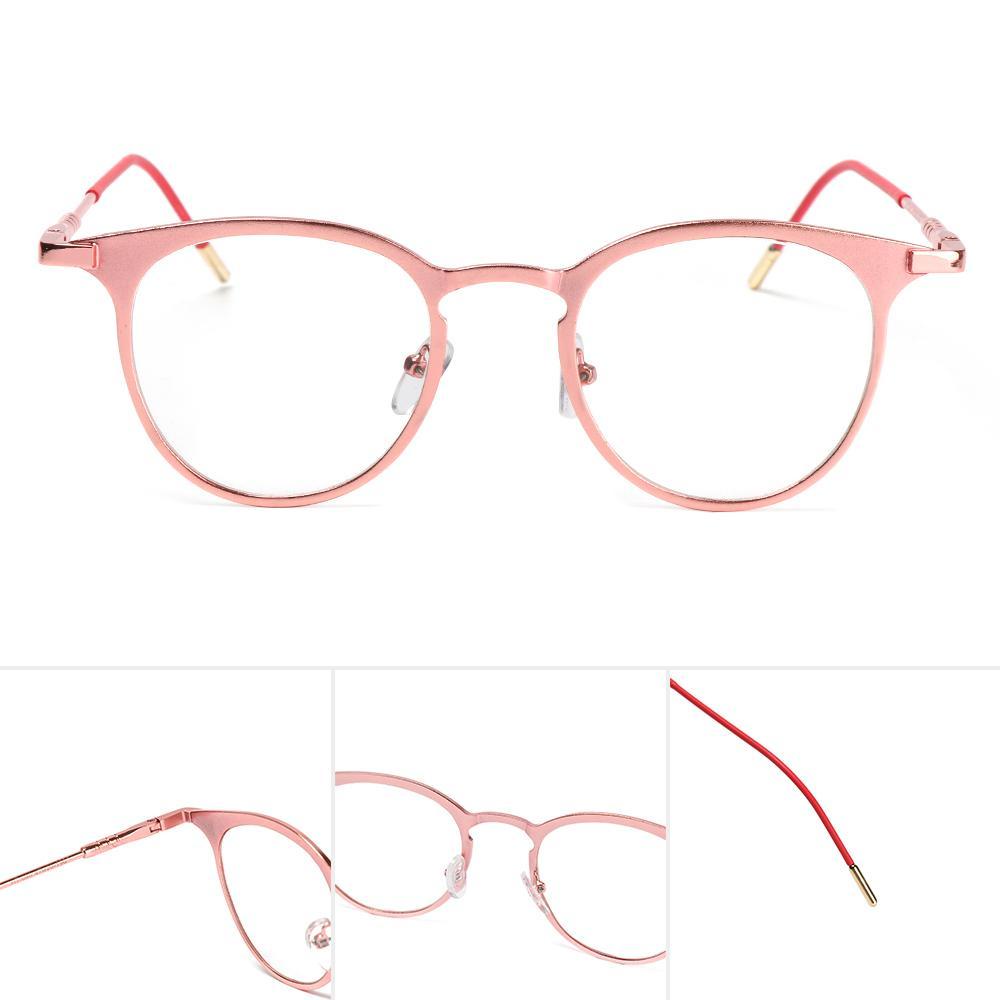 MOILYVN Kính Mát Gọng Kim Loại Tròn Siêu Nhẹ Phong Cách Vintage