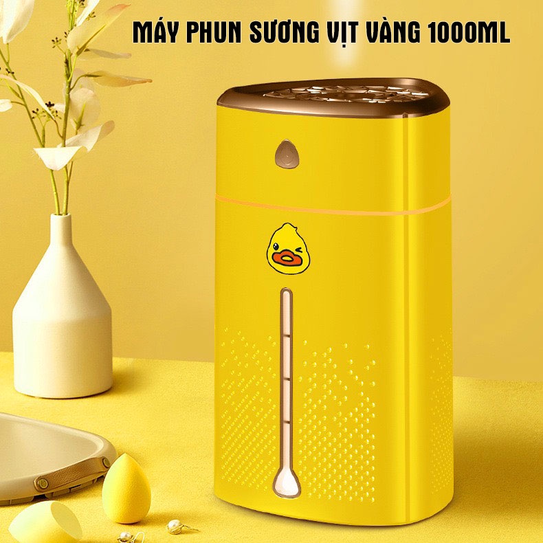 Máy phun sương tạo ẩm không khí Vịt Vàng, có đèn Led đa sắc, dung tích 1000ml - Bảo hành 12 tháng