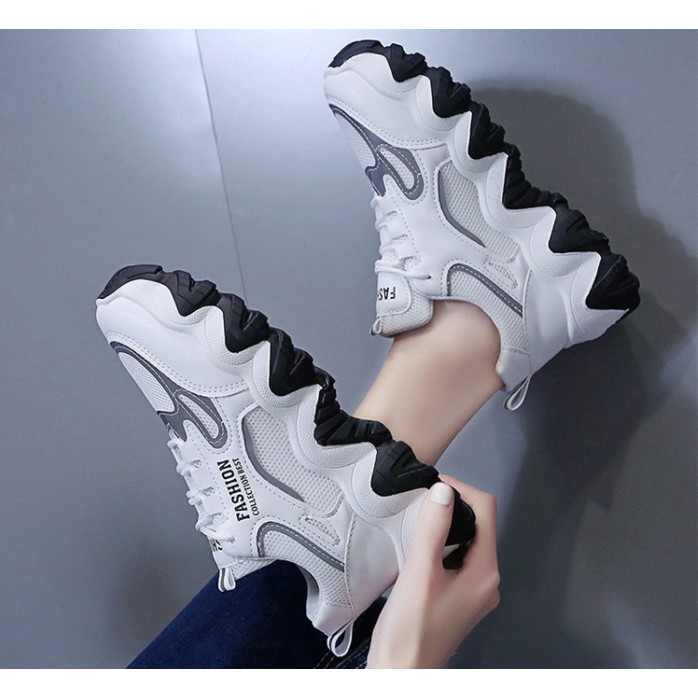 Giày sneaker nữ MS017 (trắng xám)