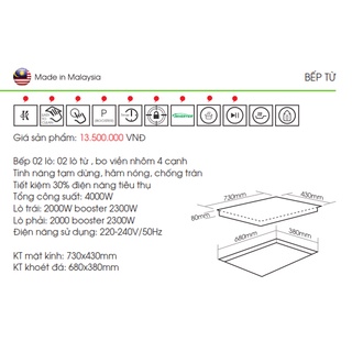 [CHÍNH HÃNG] Bếp từ đôi FASTER FS 812I
