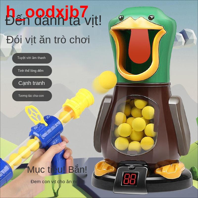 Đồ chơi bắn vịt của trẻ em hit me Douyin cùng đoạn 2 bé trai và gái 3 súng đạn mềm chạy bằng hơi 4 bố mẹ - con 6 t