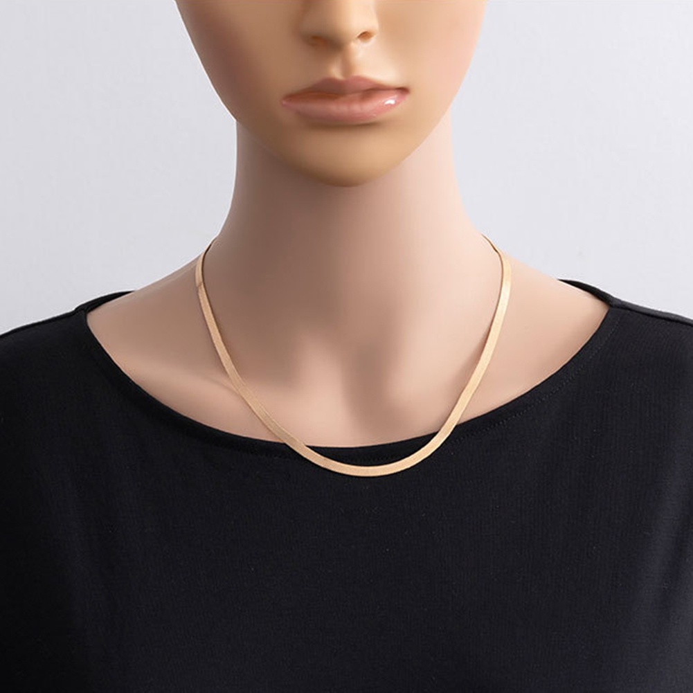 Vòng cổ Mặt Hình Xương Rắn Phẳng Màu Vàng Phong Cách Đường Phố Cá Tính Phổ Biến Cho Nam