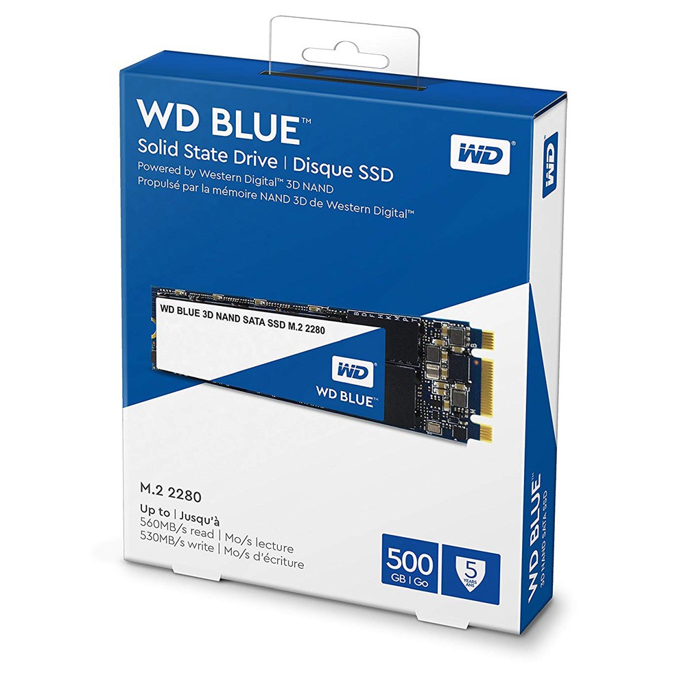 Ổ cứng SSD Western Digital Blue 3D-NAND M.2 2280 SATA III 500GB WDS500G2B0B