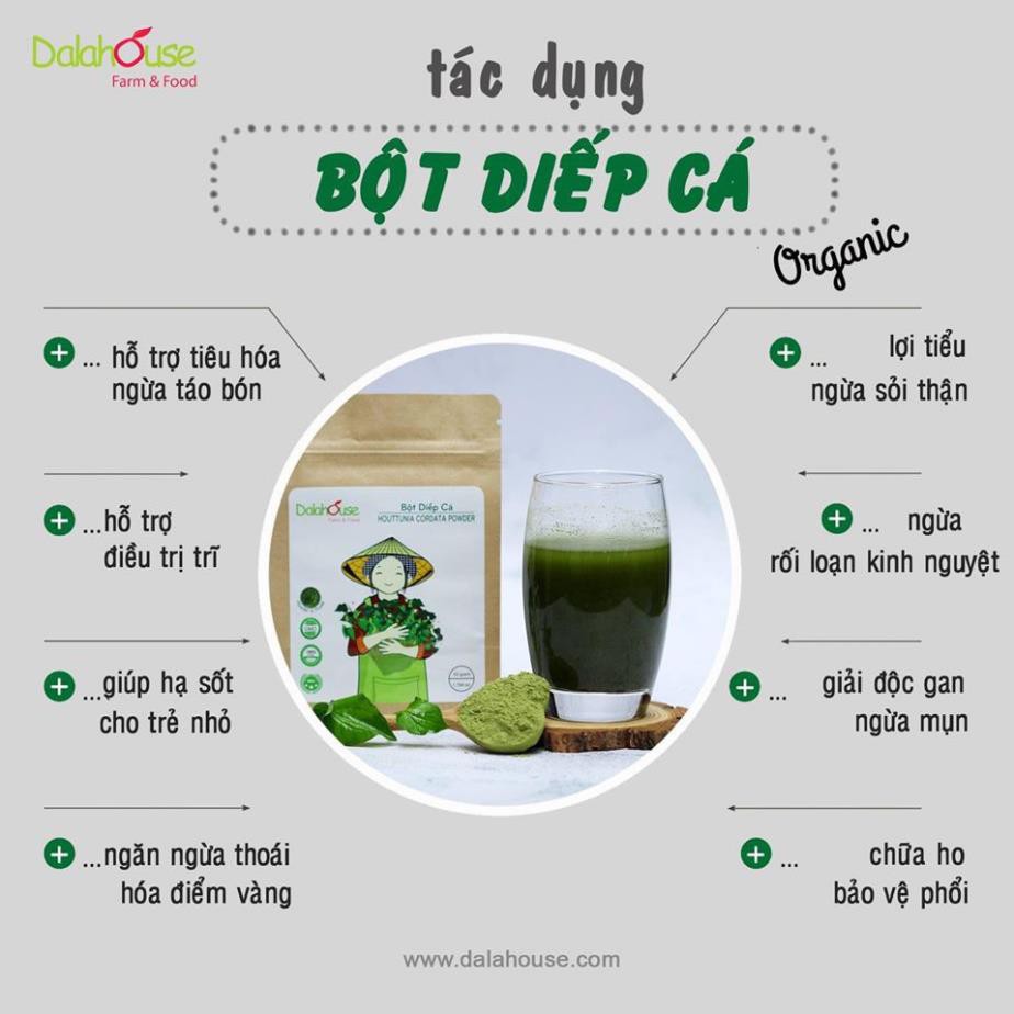 Bột diếp cá Dalahouse (50gr) - Hỗ trợ bệnh trĩ, táo bón, thải độc cơ thể tự nhiên