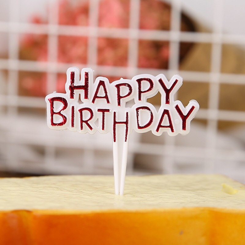 Que Cắm Trang Trí Bánh Kem/Bánh Cupcake Hình Chữ Happy Birthday Nhiều Màu Sắc Tùy Chọn