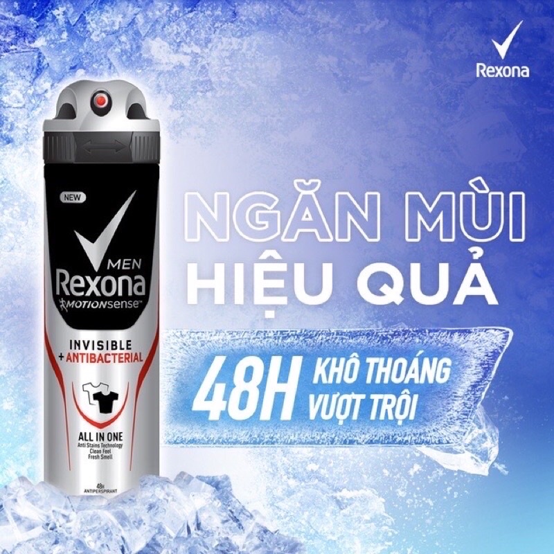 𝐆𝐈𝐀́ 𝐇𝐔̉𝐘 𝐃𝐈𝐄̣̂𝐓 Xịt ngăn mùi REXONA MEN khô thoáng kháng khuẩn dành cho Nam