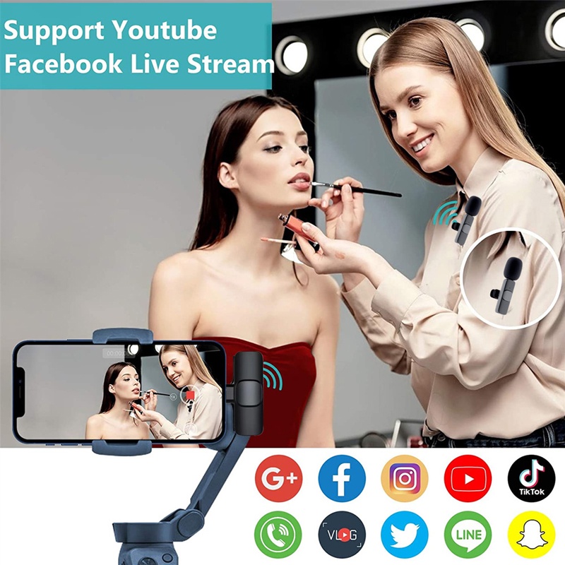 Micro không dây kẹp áo nhỏ gọn hỗ trợ livestream quay vlog điện thoại máy ảnh