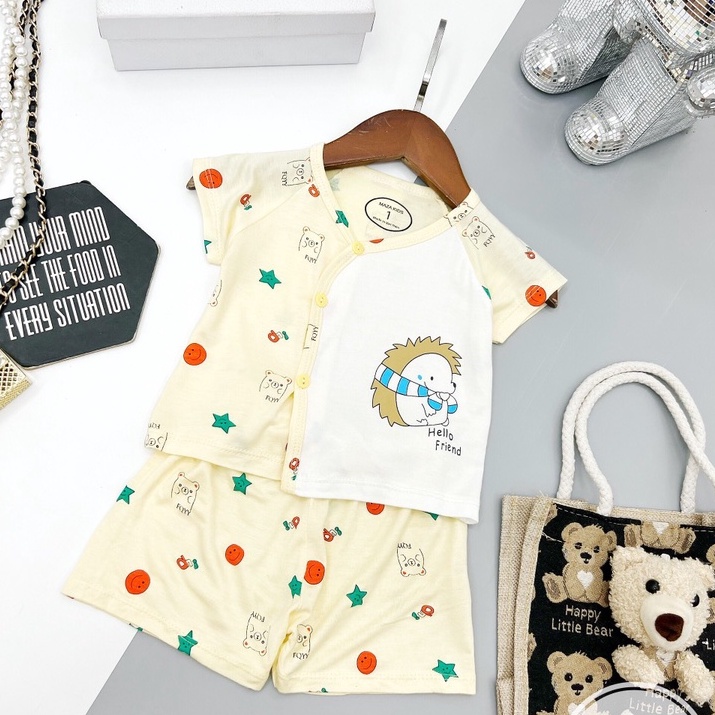 Bộ đồ em bé sơ sinh, bộ đồ cho bé gái bé trai có cúc chất thun lạnh, maza kids có cúc cho bé mesocshop