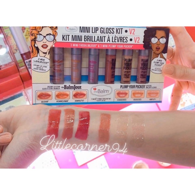 Set son kem + son bóng Thebalm Mini Lipgloss Kit V2
